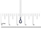 .925 Sterling Silver Created Blue and White Sapphire Teardrop Shaped Pendant Necklace - 18" Inches-4