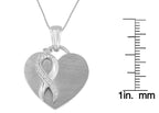 .925 Sterling Silver 1/10 cttw Diamond Heart Pendant Necklace (H-I, I1-I2)-4