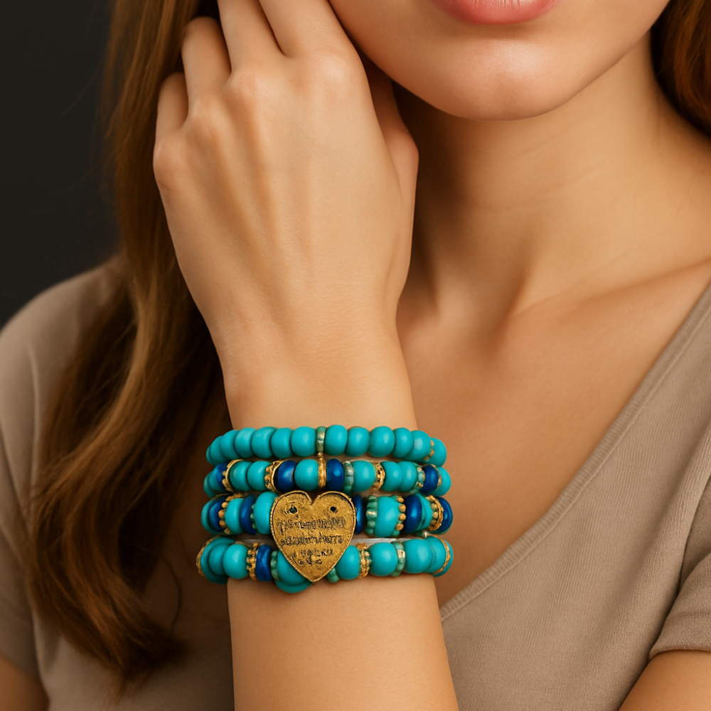 Bohemian Beaded Bracelet Set for Women & Men Handmade Stretch Stackable Bracelets-1