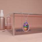 Mardi Gras Cupcake Oval Necklace — Festive Masquerade Pendant