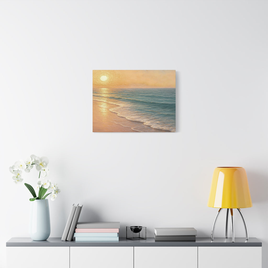 Sunset Beach Canvas Print — Seaside Wall Art Matte Stretched 1.25"