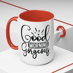 Good Morning Gorgeous Accent Coffee Mug – 11/15oz Pink Interior