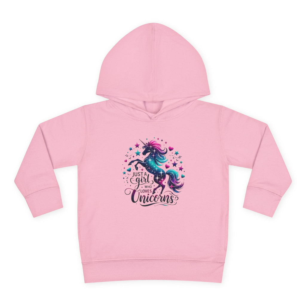 Toddler Hoodie — "Just a Girl Who Loves Unicorns" Cute Unicorn Pullover for Kids