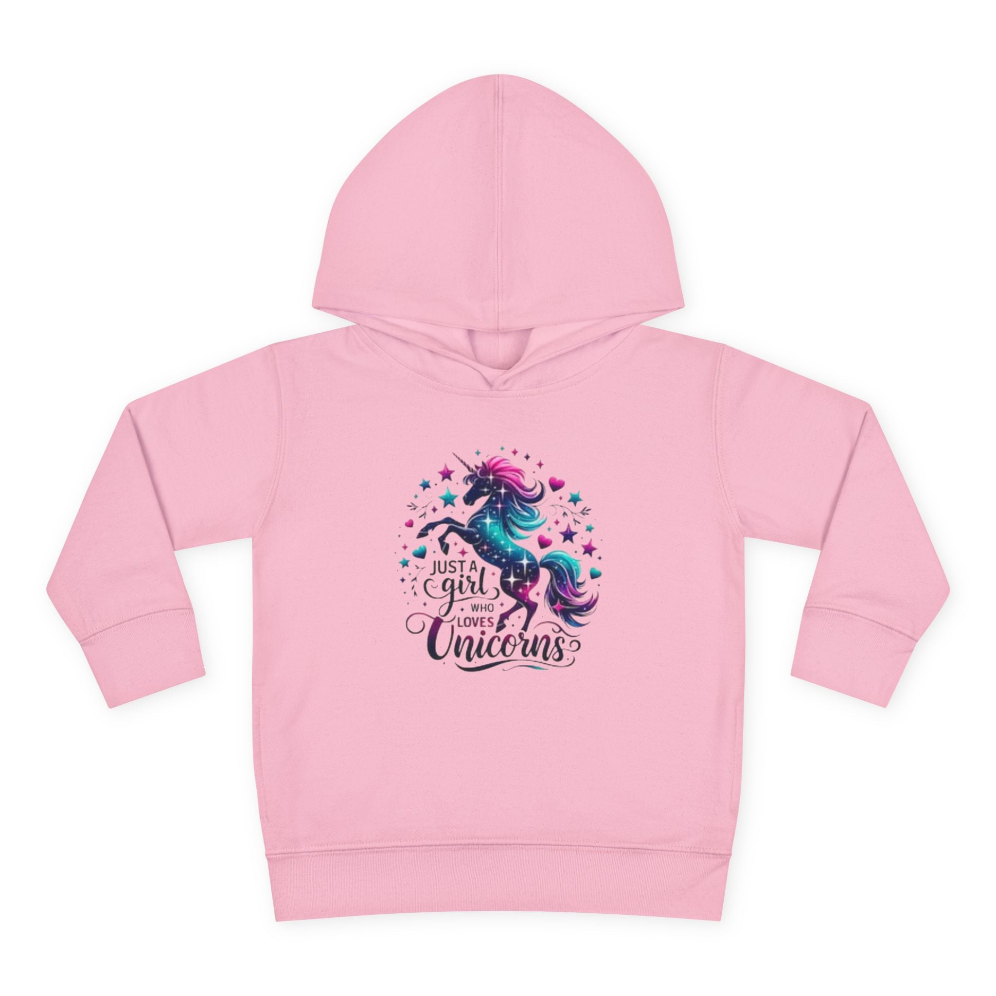Toddler Hoodie — "Just a Girl Who Loves Unicorns" Cute Unicorn Pullover for Kids