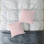 Heart Confetti Square Pillow — Pink Decorative Throw Pillow for Valentine’s Day & Romantic Home Decor