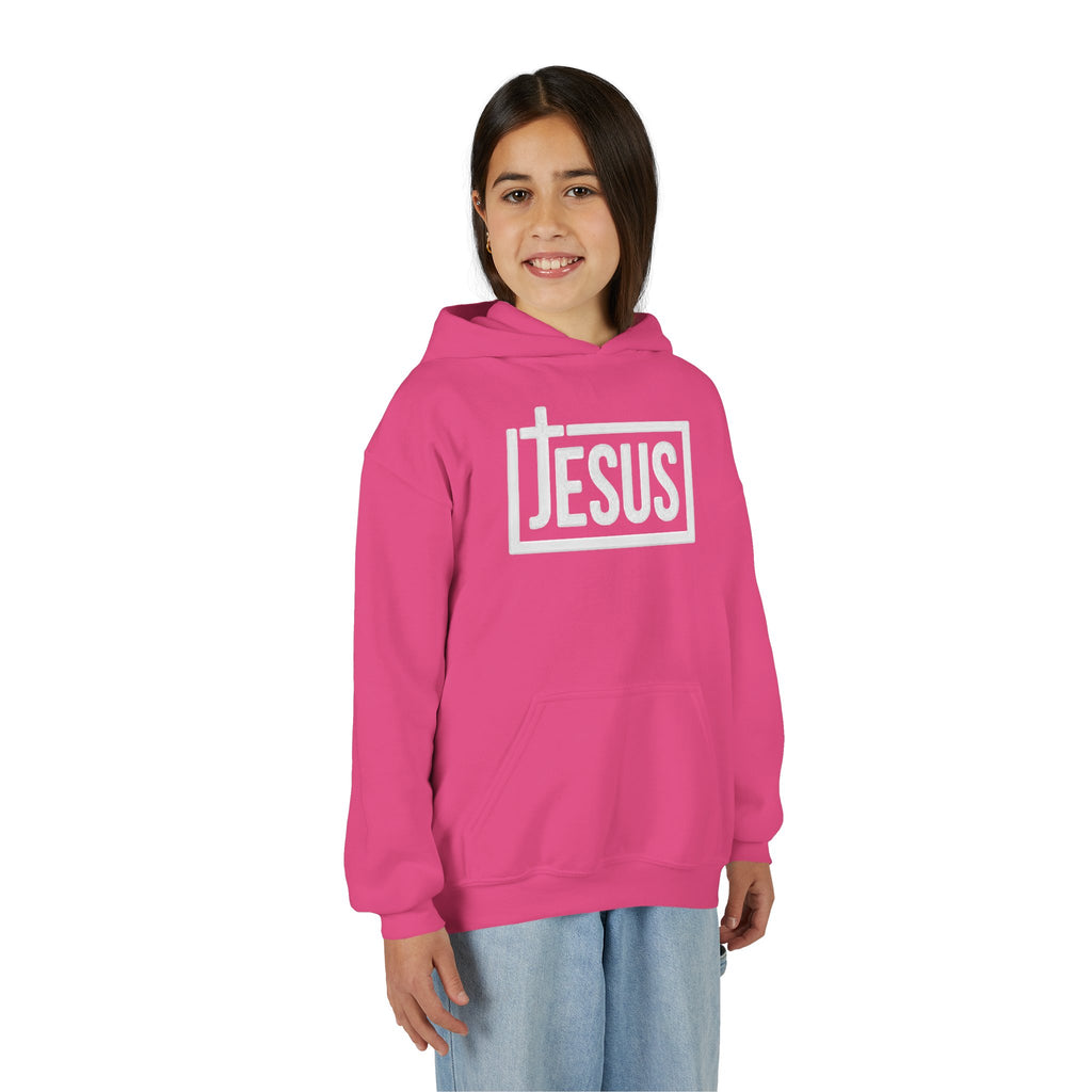 Youth Jesus Hoodie — Christian Faith Pullover with Cross Logo