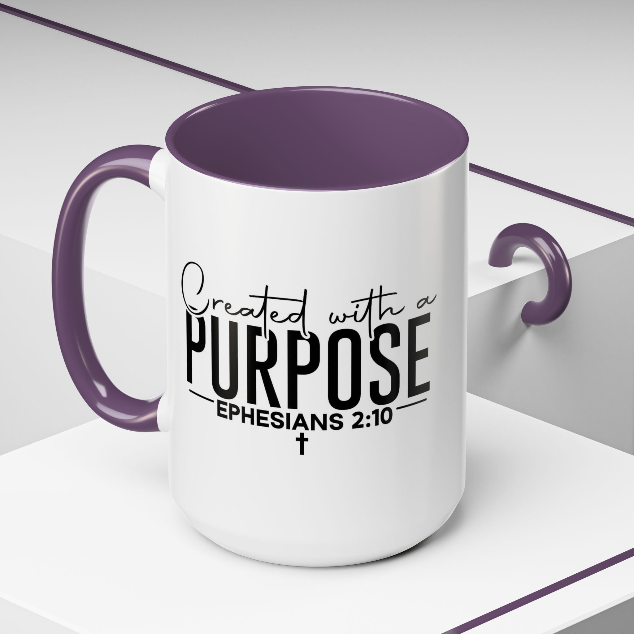 Created with a Purpose Ceramic Mug — Inspirational Ephesians 2:10 Coffee Cup