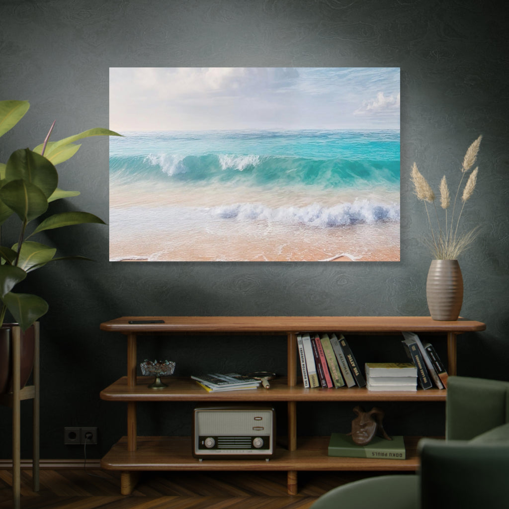 Seaside Waves Matte Canvas Print — Tranquil Beach Wall Art, Stretched 1.25"