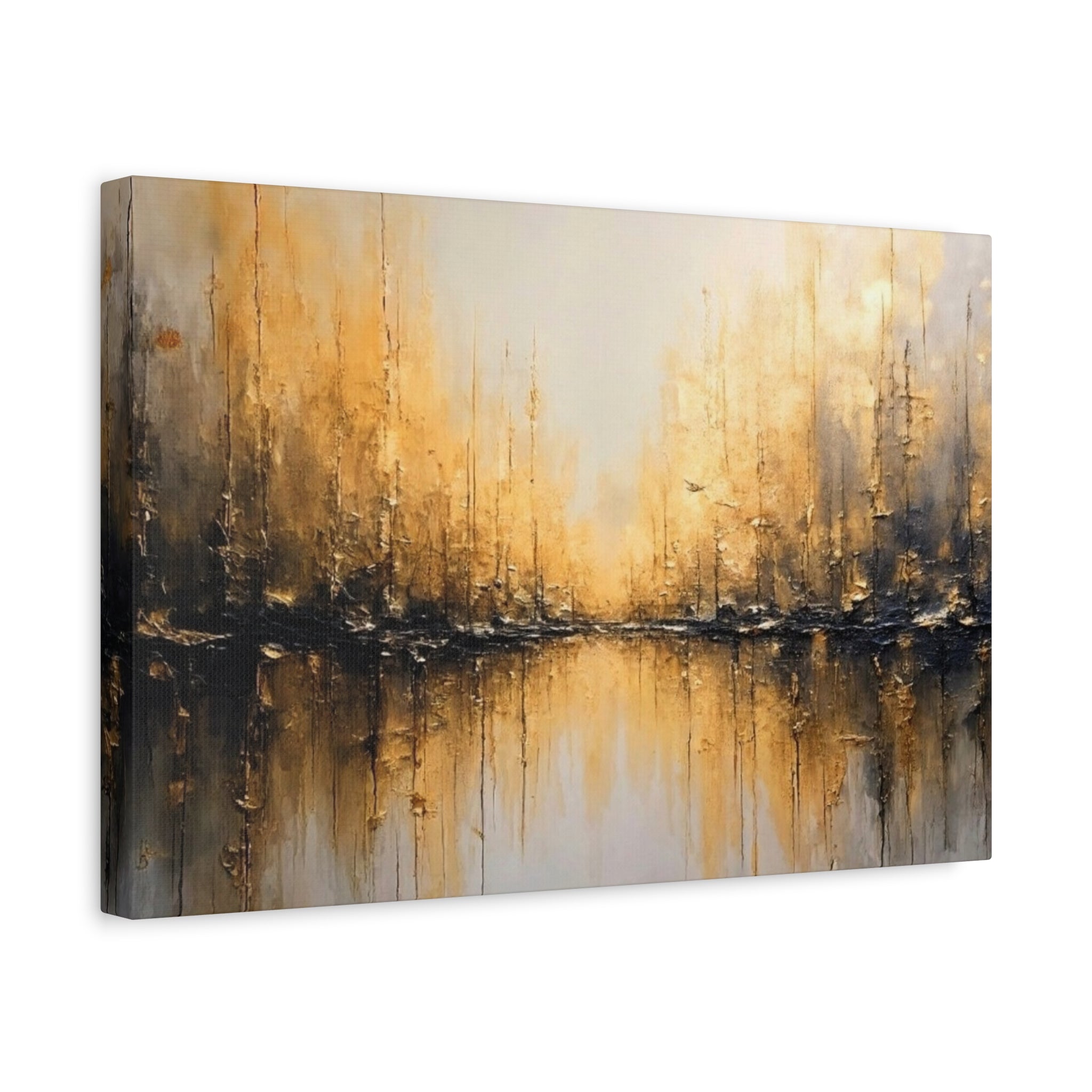 Abstract Gold Landscape Canvas Wall Art — Matte Stretched 1.25"