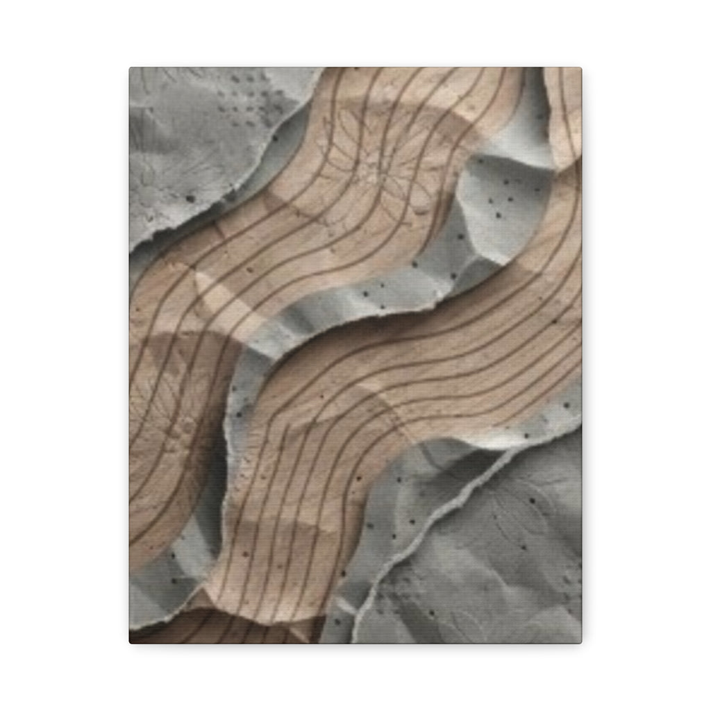Abstract Textured Waves Matte Canvas Wall Art, Stretched 1.25"