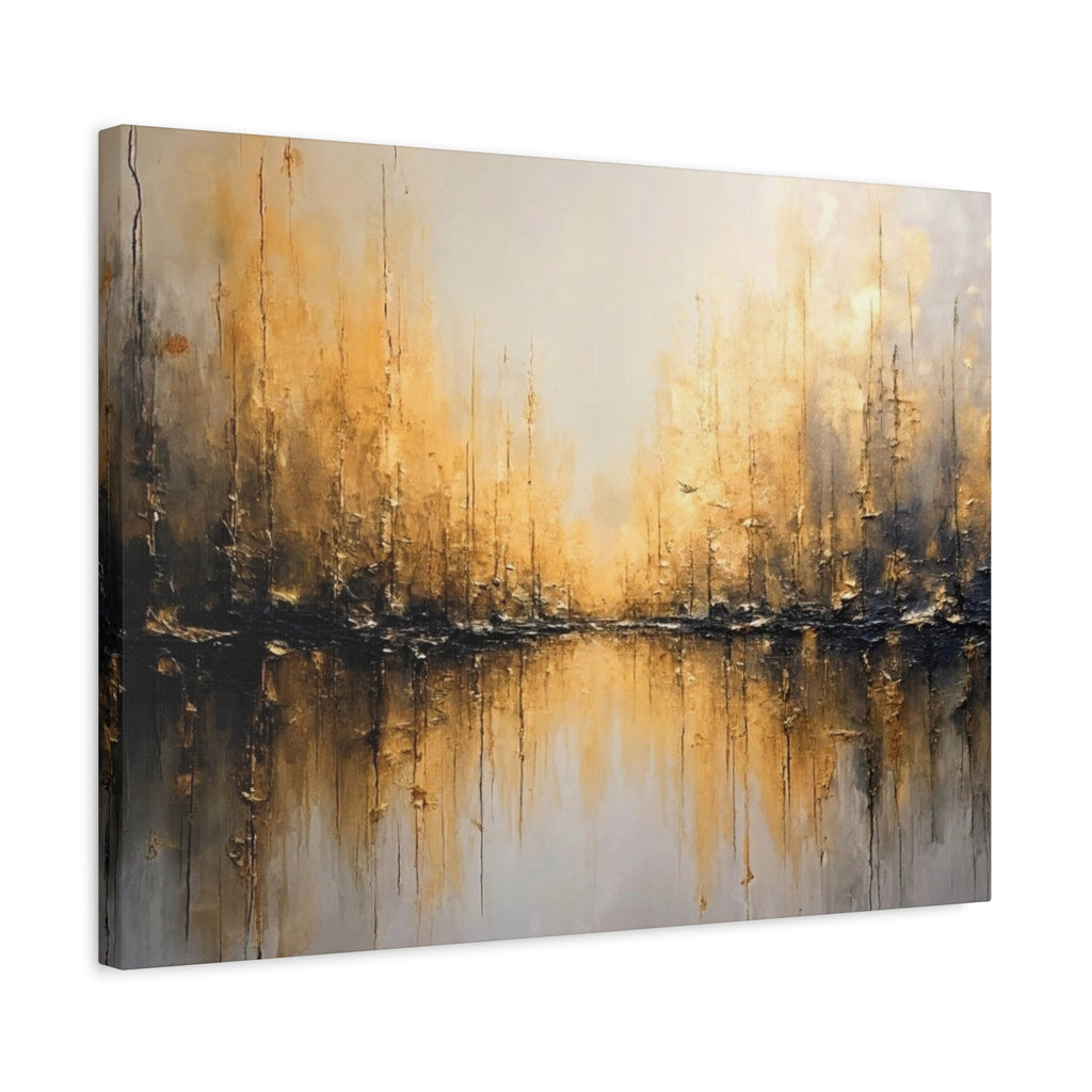 Abstract Gold Landscape Canvas Wall Art — Matte Stretched 1.25"