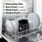 Extra Large and Sturdy Rotating Utensil Holder with No-Tip Weighted Base