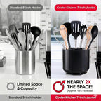 Extra Large and Sturdy Rotating Utensil Holder with No-Tip Weighted Base