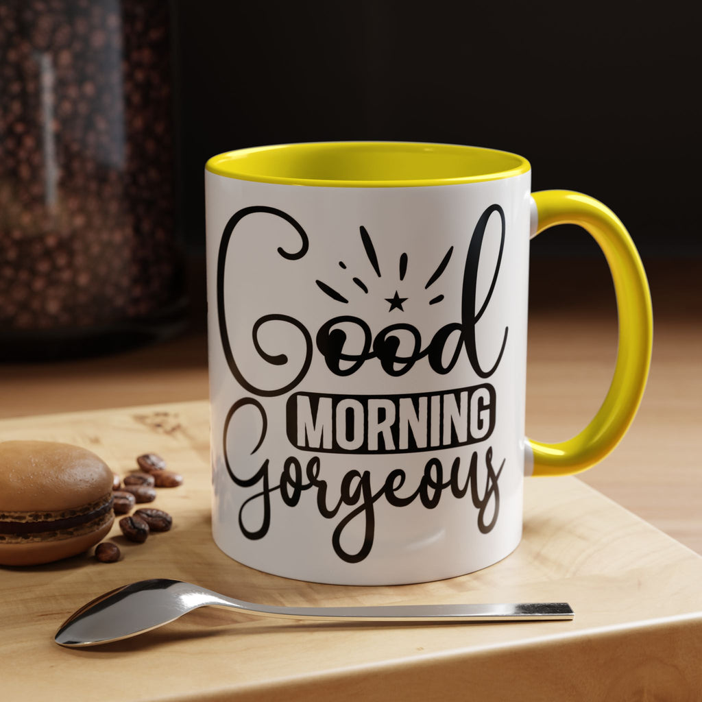 Good Morning Gorgeous Accent Coffee Mug – 11/15oz Pink Interior
