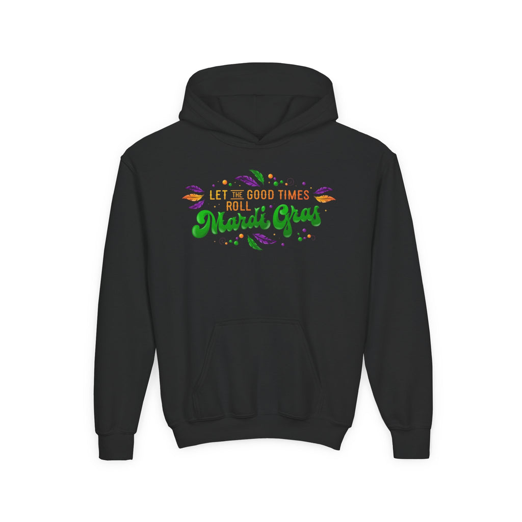 Mardi Gras Youth Hoodie - "Let the Good Times Roll" Celebration Pullover