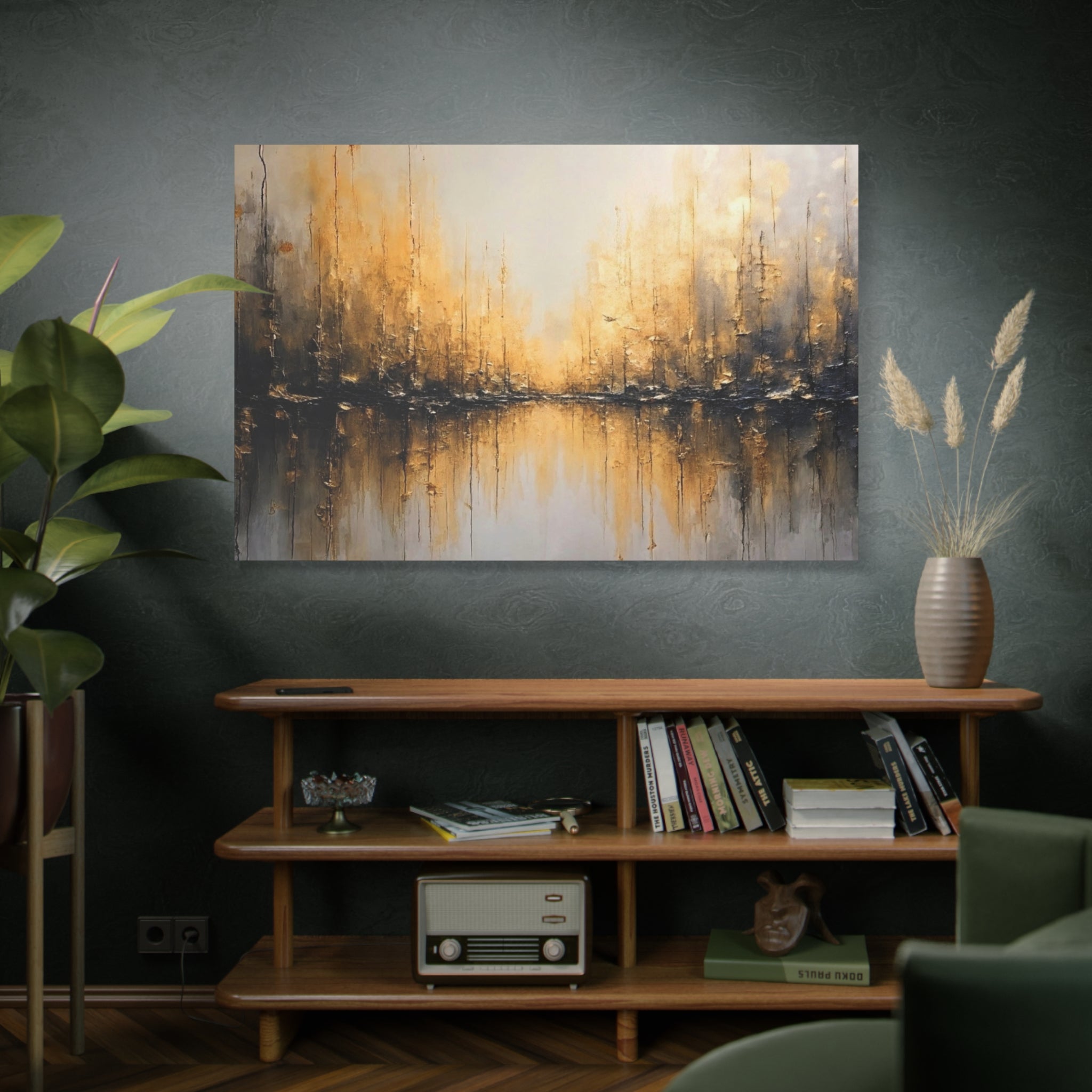 Abstract Gold Landscape Canvas Wall Art — Matte Stretched 1.25"