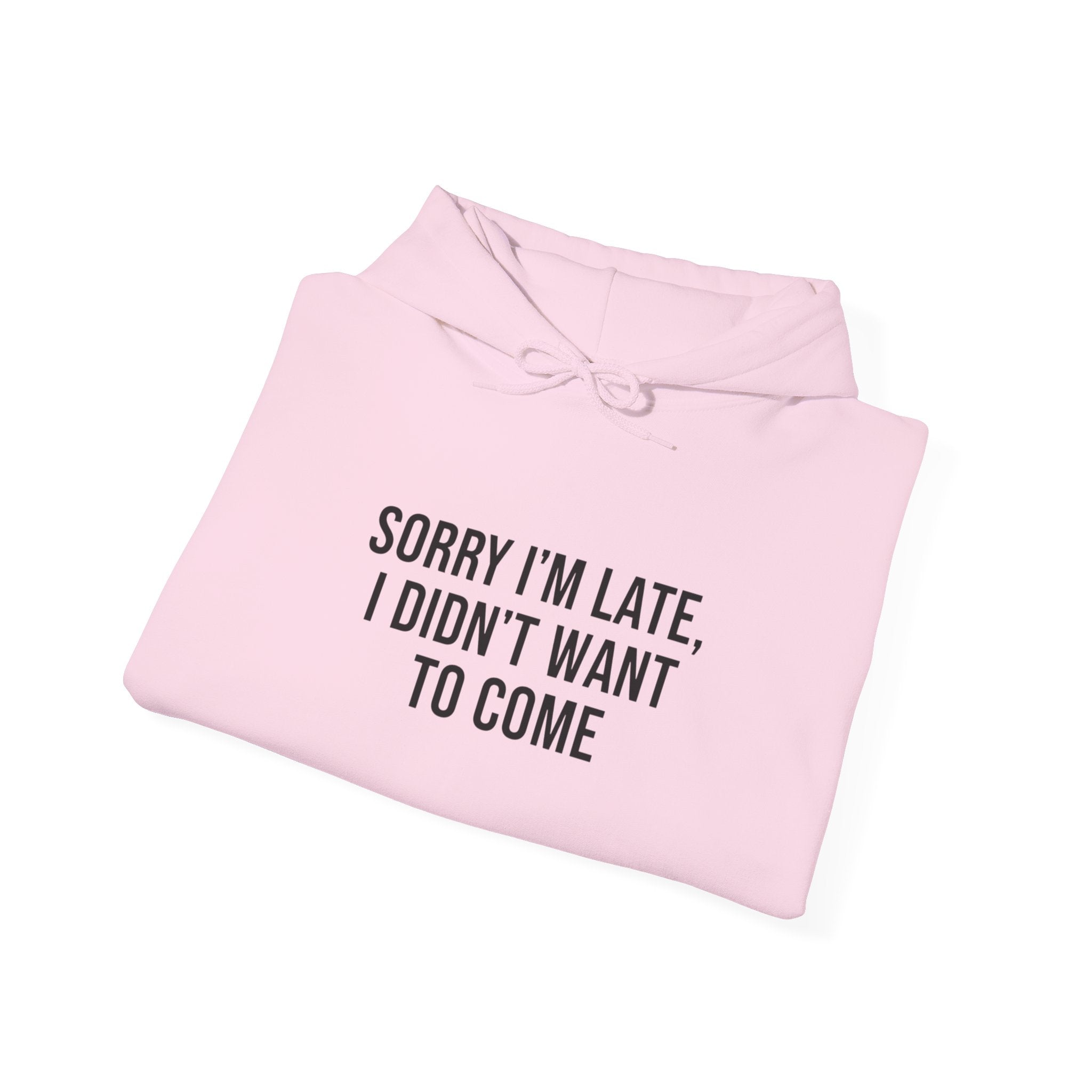 Sorry I'm Late I Didn't Want To Come Hoodie | Sarcastic Self-Image Humor, Introvert Quote