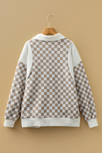 Tan Checkered Sweatshirt