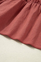 Ruffled Short Sleeve Mini Dress
