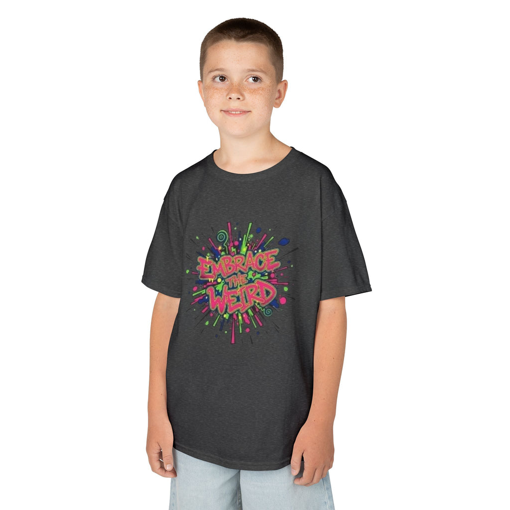 Kids T-Shirt — "Embrace Your Weird" Colorful Splash Graphic