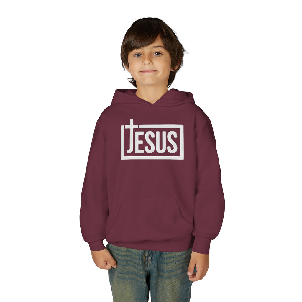 Youth Jesus Hoodie — Christian Faith Pullover with Cross Logo