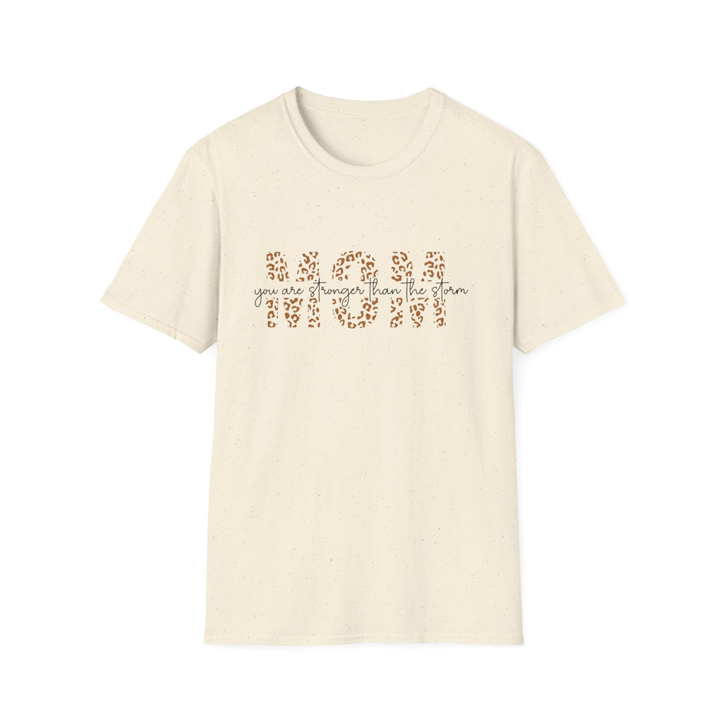 Mom Leopard Heartbeat T-Shirt — Cute Mama Graphic Tee