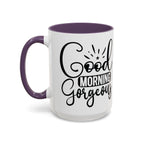 Good Morning Gorgeous Accent Coffee Mug – 11/15oz Pink Interior