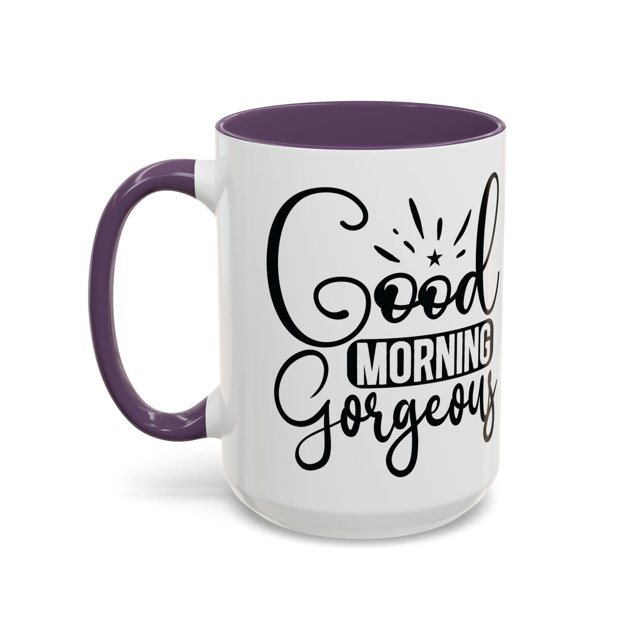 Good Morning Gorgeous Accent Coffee Mug – 11/15oz Pink Interior