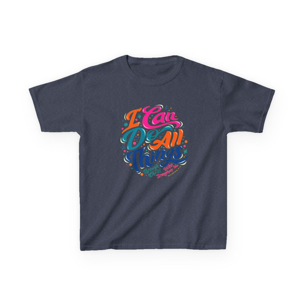 Kids T‑Shirt — "I Can Do All Things" Inspirational Rainbow Tee