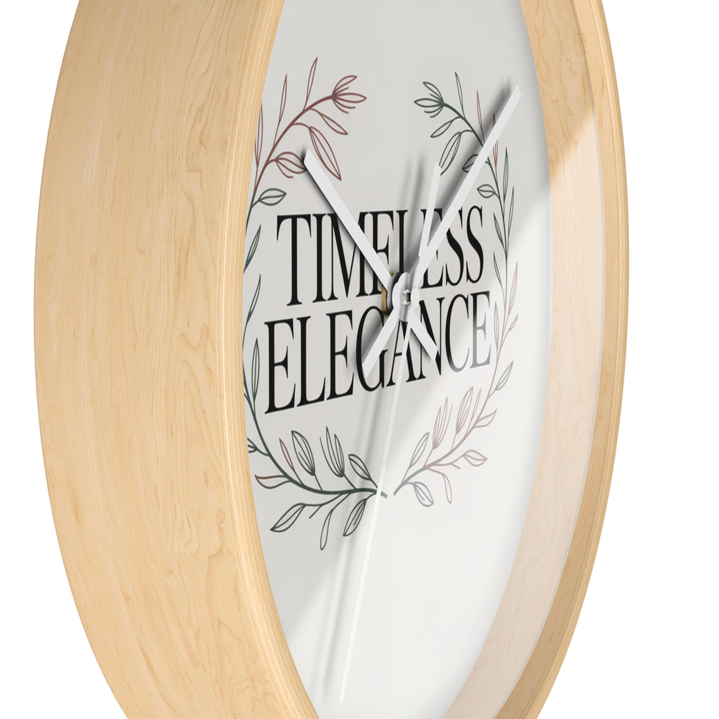 Timeless Elegance Wall Clock — Botanical Wreath Decorative Clock