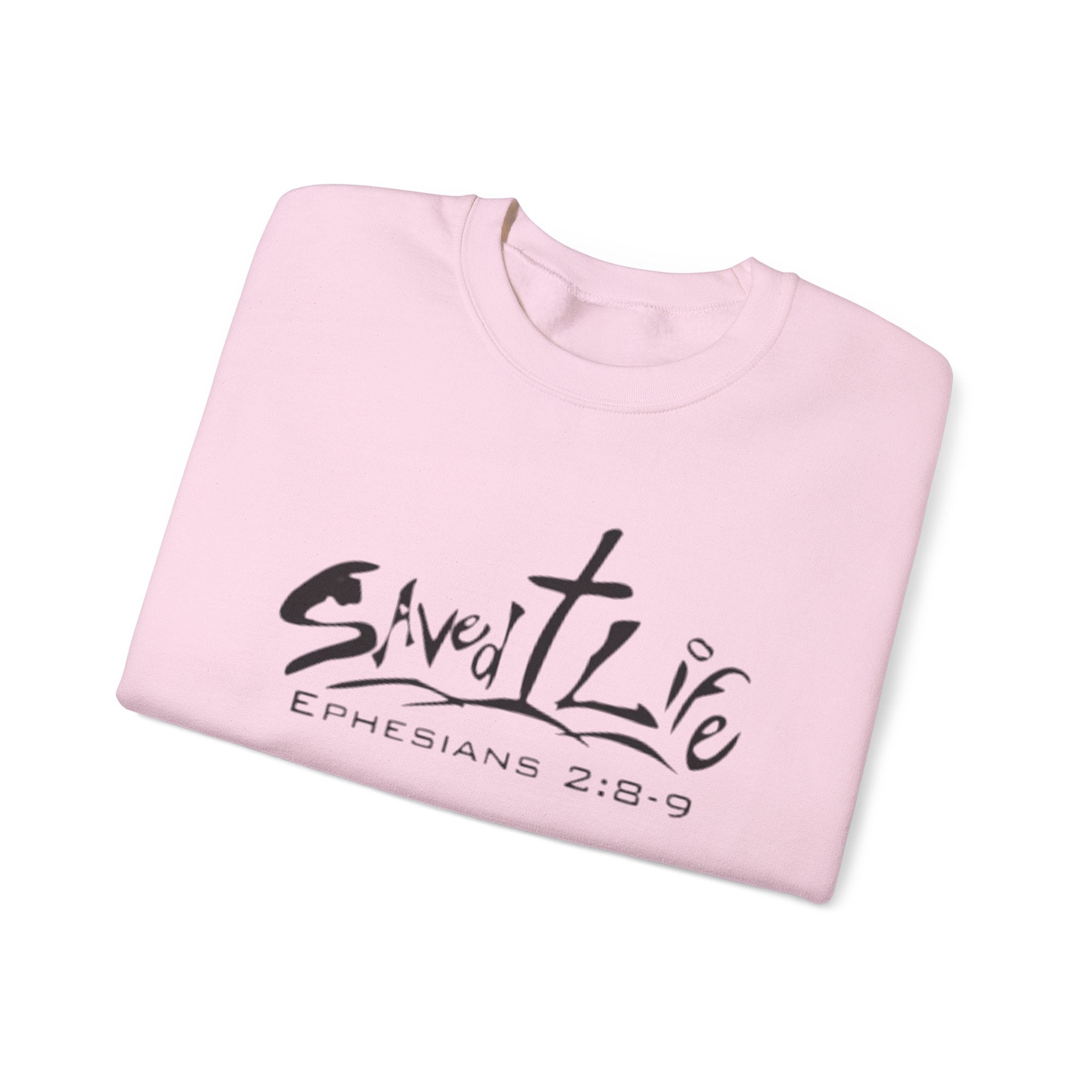 Christian 'Saved Life' Crewneck Sweatshirt — Ephesians 2:8-9 Faith Pullover