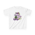 Kids Mardi Gras T-Shirt — Purple & Green Mask Design
