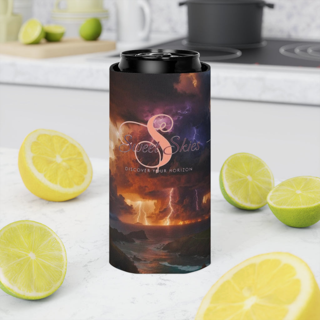 Sweet Skies Stormscape Can Cooler – Scenic Lightning Beach Beverage Insulator
