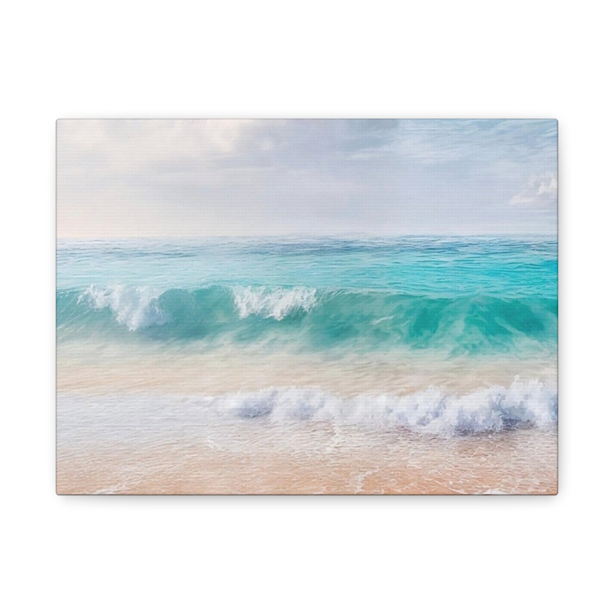 Seaside Waves Matte Canvas Print — Tranquil Beach Wall Art, Stretched 1.25"