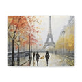 Paris Eiffel Tower Autumn Street Matte Canvas Wall Art, Stretched 1.25"