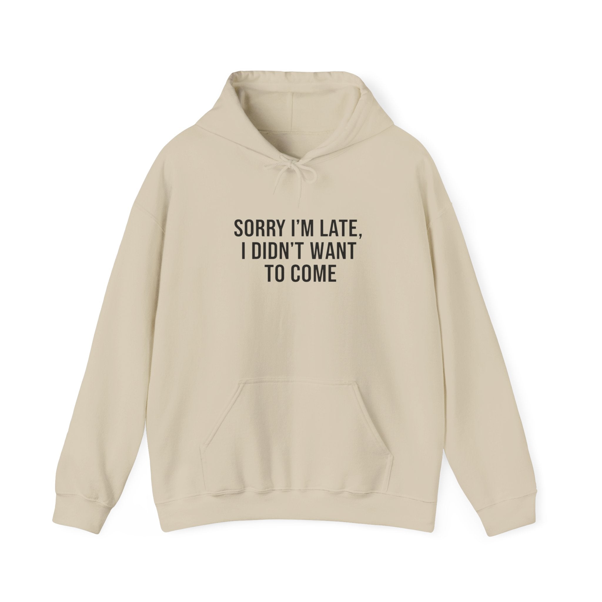Sorry I'm Late I Didn't Want To Come Hoodie | Sarcastic Self-Image Humor, Introvert Quote