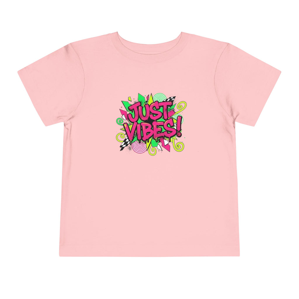 Toddler Tee - "Just Vibes!" Colorful Retro Graphic Kids T‑Shirt