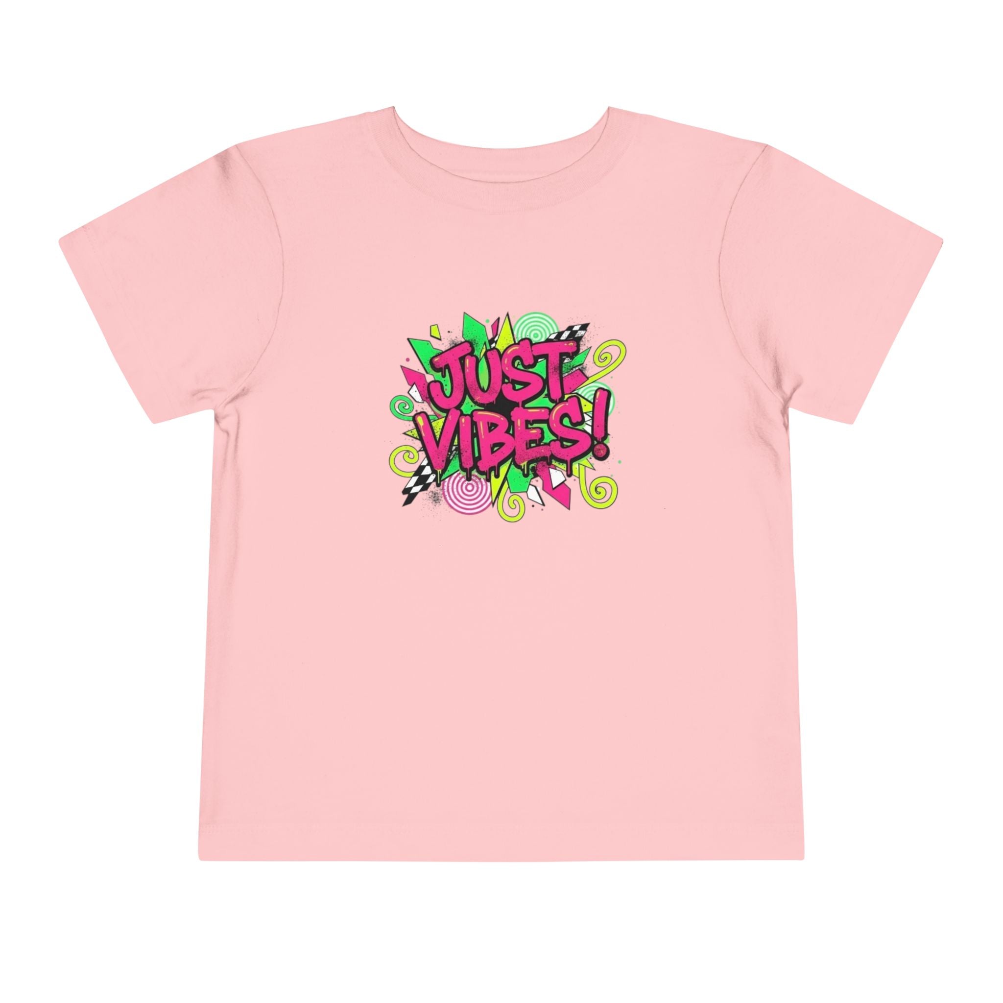Toddler Tee - "Just Vibes!" Colorful Retro Graphic Kids T‑Shirt