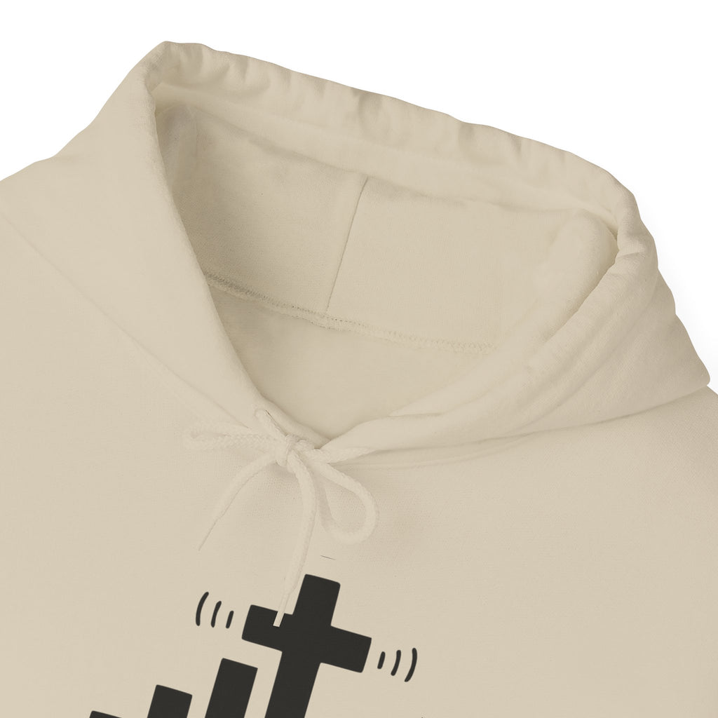 Christian Faith Hoodie — "Get Connected" Signal Bars Cross Design