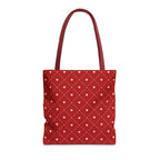 Valentine Red Diamond Heart Tote Bag — All-Over Print Canvas Shopper
