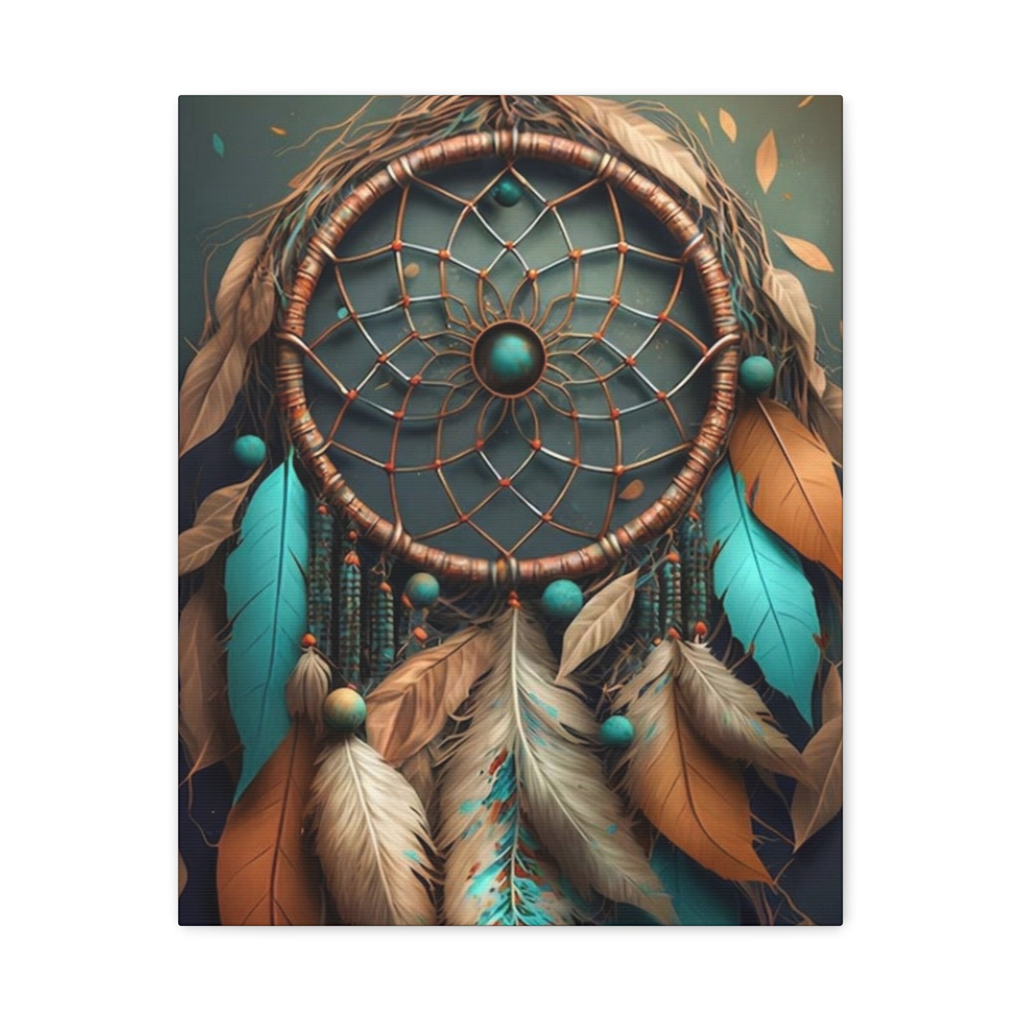 Dreamcatcher Wall Canvas – Boho Feather Art Print