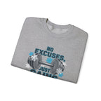 No Excuses Just Gains Sweatshirt | winter workout shirt, fitspiration apparel