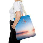 Sunset Beach Tote Bag — Sweet Skies Logo AOP Carryall