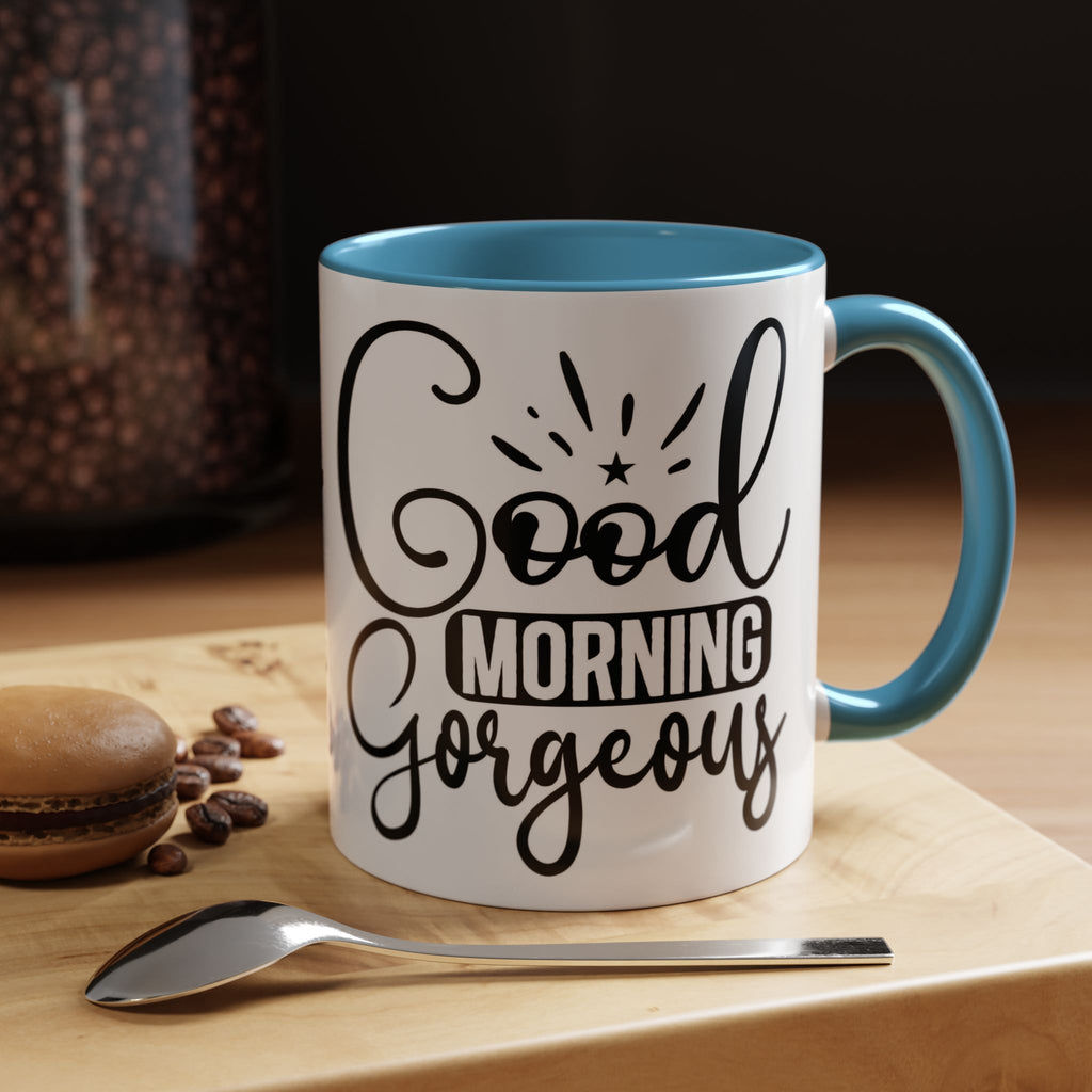 Good Morning Gorgeous Accent Coffee Mug – 11/15oz Pink Interior