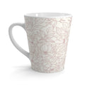 Floral Latte Mug — Soft Pink Hand-Drawn Flower Pattern Coffee Cup