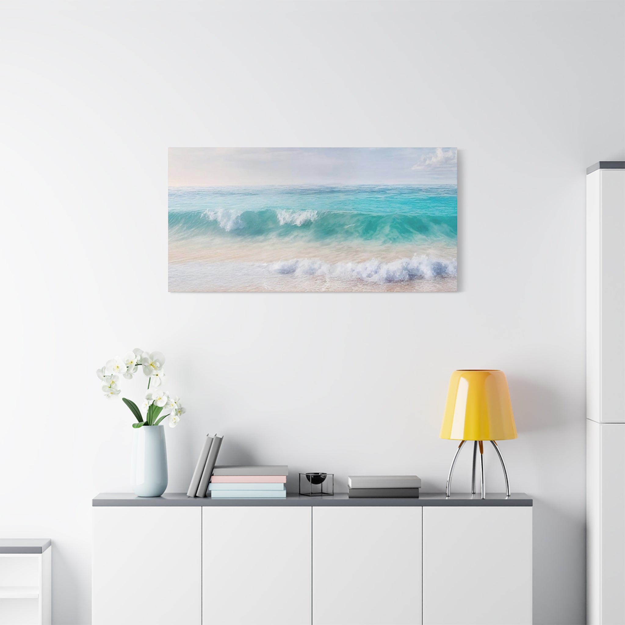Seaside Waves Matte Canvas Print — Tranquil Beach Wall Art, Stretched 1.25"