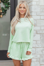 Mint Plaid 2pcs Lounge Set