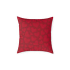 Red Heart Pattern Square Pillow - Valentine Decorative Throw Cushion