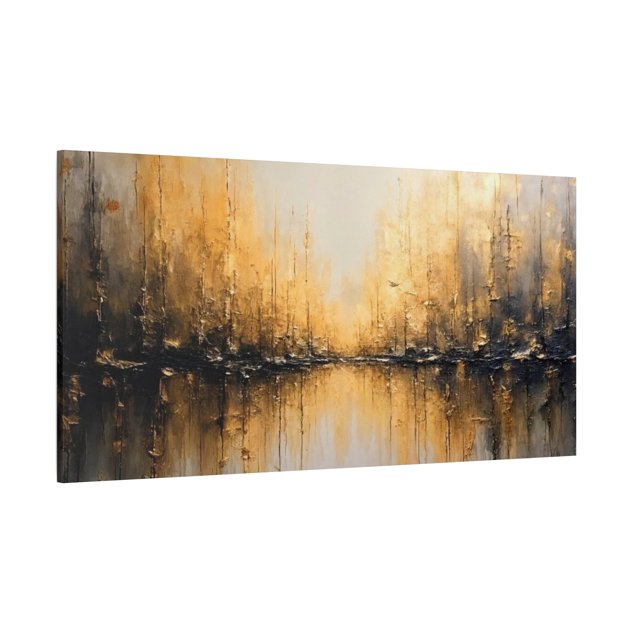Abstract Gold Landscape Canvas Wall Art — Matte Stretched 1.25"