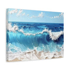 Ocean Waves Matte Canvas Wall Art — Blue Seascape Stretched Canvas